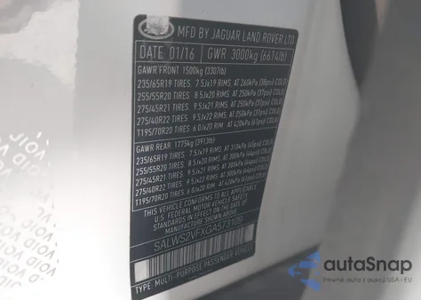 2016 Land Rover Range Rover Sport 3.0L V6 Supercharged Hse из США, поврежденный, VIN SALWS2VFXGA573109